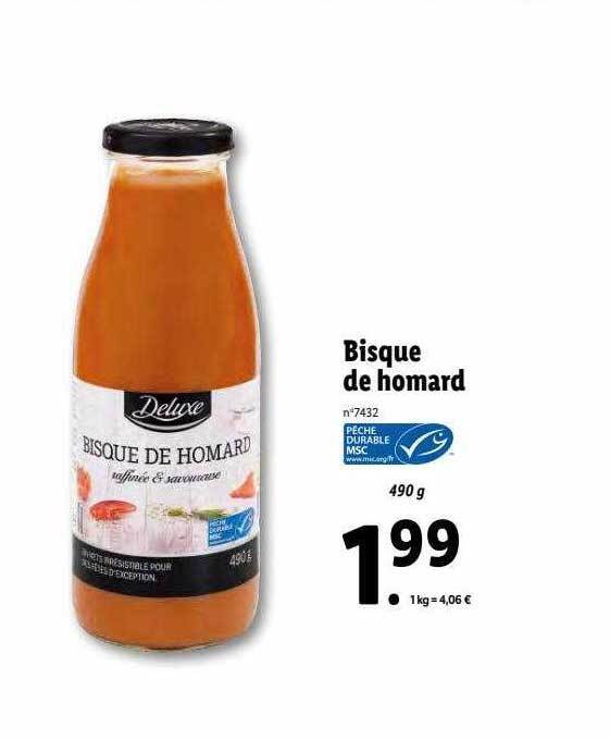 Promo Bisque de homard deluxe chez Lidl