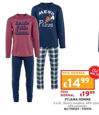 Trafic Pyjama homme offre