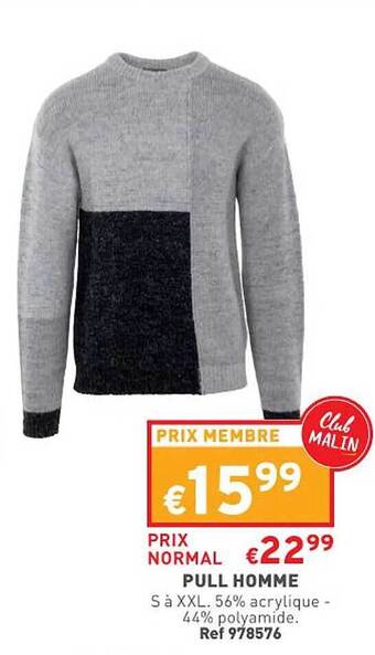 Trafic Pull homme offre