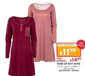 Trafic Robe de nuit dame offre