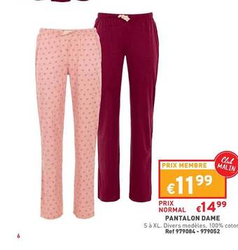Trafic Pantalon dame offre