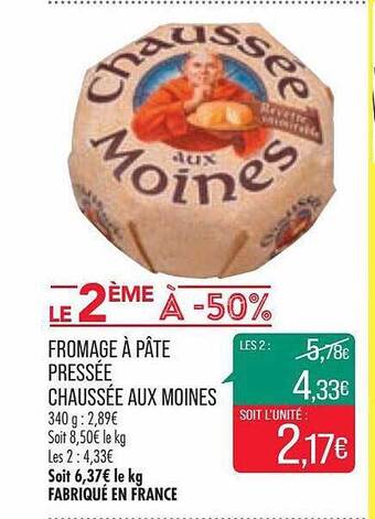 Match Fromage à pâte pressée chaussée aux moines offre