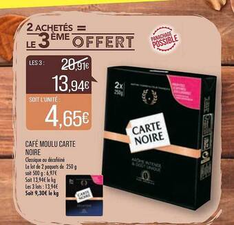 Match Café moulu carte noire offre