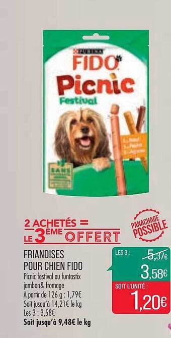 Match Friandises pour chien fido offre