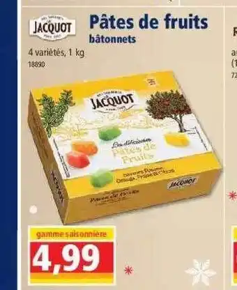 Norma Pâtes de fruits jacquot offre