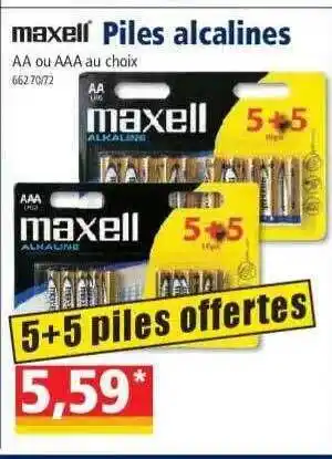 Norma Piles alcalines maxell offre