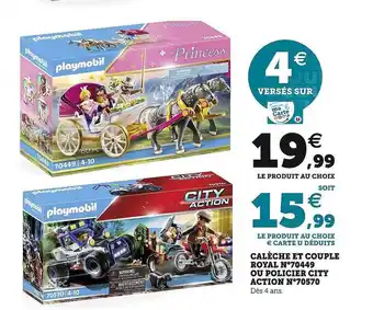 CalÚche et couple royal n°70449 ou policier city action n°70570 playmobil