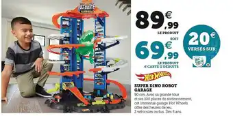 Hyper U Hotwheels super dino robot garage offre