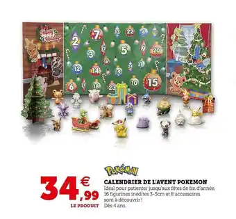 Hyper U Pokémon calendrier de l'avant pokémon offre