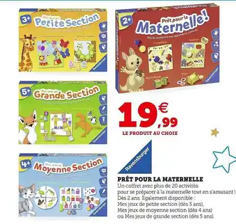 Hyper U Prêt pour la maternelle ravensburger offre