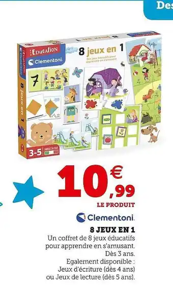 Hyper U Clementoni 8 jeux en 1 offre