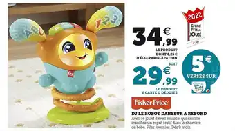 Hyper U Fisher-price dj le robot danseur à rebond offre