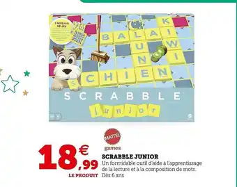 Hyper U Mattel games scrabble junior offre