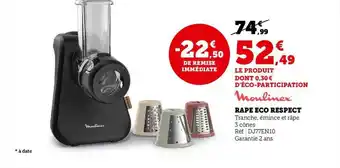 Hyper U Moulinex râpe eco respect offre