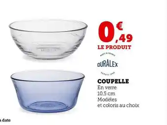 Hyper U Duralex coupelle en verre 10.5 cm offre