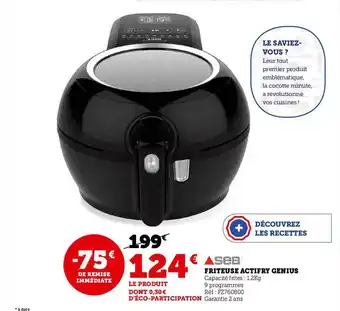 Hyper U Seb friteuse actifry genius offre