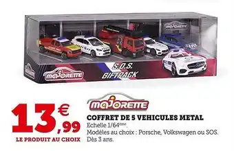 Super U Coffret de 5 véhicules métal majorette offre