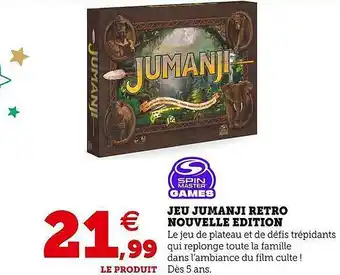 Super U Jeu jumanji retro nouvelle édition offre