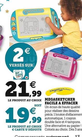 Mégasketcher facile à effacer