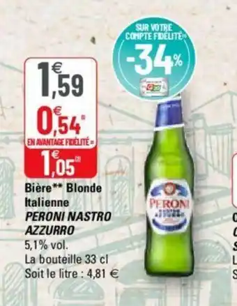 G20 Bière Blonde Italienne offre