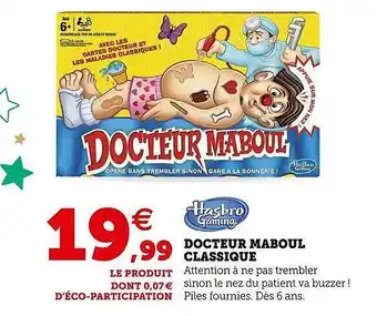 Super U Docteur maboul classique hasbro gaming offre