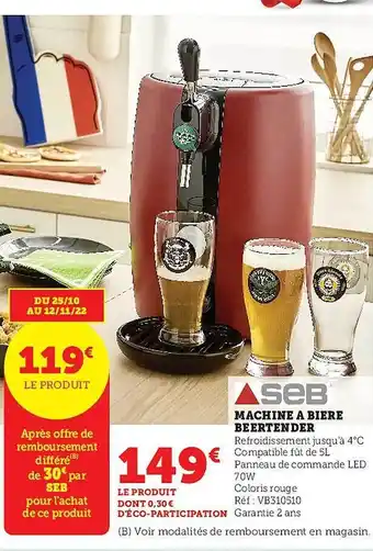 Super U Machine à bière beertender seb offre