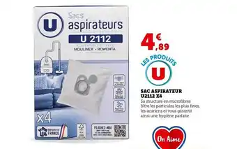 Super U Sac aspirateur u2112 x4 offre