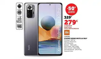 Super U Xiaomi redmi note 10 pro offre