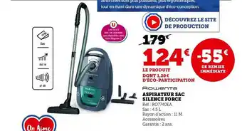 Super U Aspirateur sac silence force rowenta offre