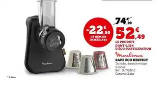 Super U Râpe éco respect moulinex offre