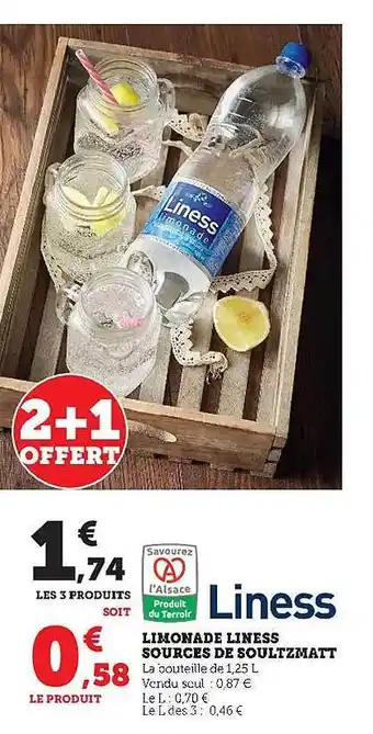 Super U Limonade liness sources de soultzmatt offre