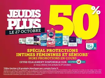 U Express Spécial protections intimes féminines et séniors offre