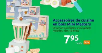 Action Accessoires de Cuisine en Bois Mini Matters offre