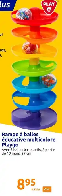 Action Rampe à Balles Éducative Multicolore Playgo offre