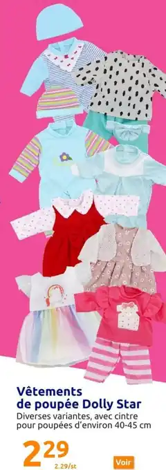 Action Vêtements de Poupée Dolly Star offre