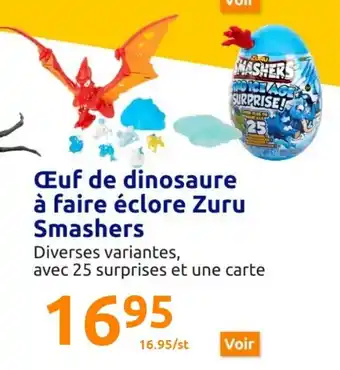 Action Œuf de Dinosaure à Faire Éclore Zuru Smashers offre