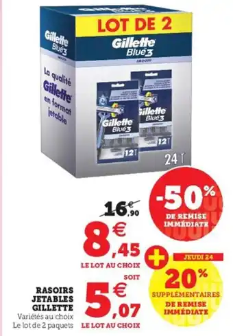 Hyper U Rasoirs Jetables Gillettte offre