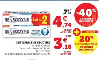 Hyper U Dentifrice Sensodyne offre
