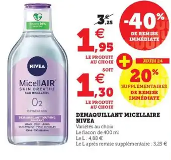 Hyper U Demaquillant Micellaire Nivea offre