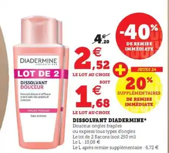 Hyper U Dissolvant Diadermine offre