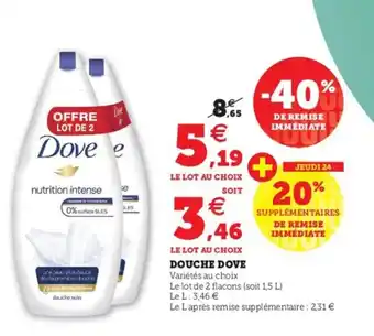 Hyper U Douche Dove offre