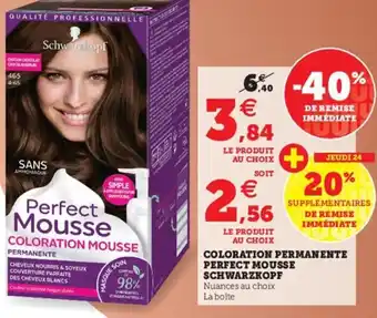 Hyper U Coloration Permanente Perfect Mousse Schwarzkopf offre