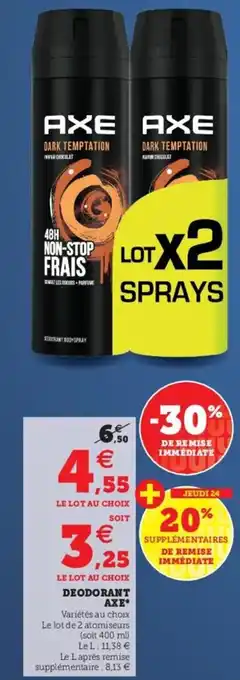 Hyper U Deodorant Axe offre