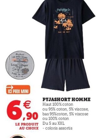Hyper U Pyjashort Homme offre