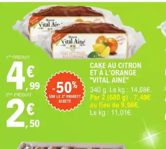 E.Leclerc Cake Au Citron Et a l'Orange Vital Aine offre