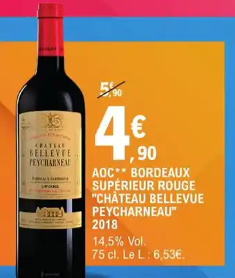 E.Leclerc AOC Bordeaux Superieur Rouge Chateau Bellevue Peycharneau 2018 offre