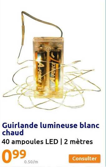 Action Guirlande lumineuse blanc chaud offre