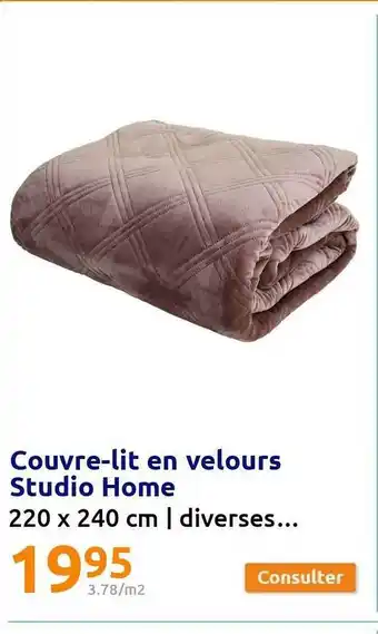 Action Couvre-lit en velours studio home offre