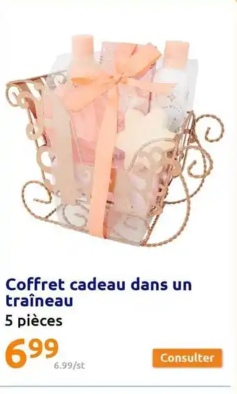 Action Coffret cadeau dans un traîneau offre