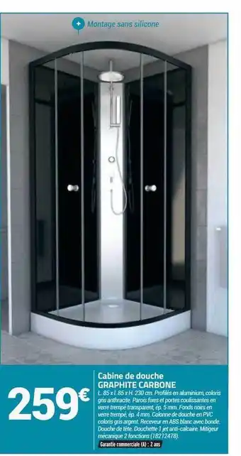 Bricorama Cabine de douche graphite carbone offre